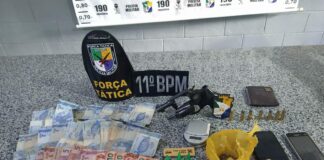 Polícia Militar desmancha boca de fumo e apreende menores, drogas e arma de fogo em Cristinápolis
