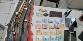 Dois homens são presos e sete espingardas de fabricação caseira são apreendidas durante operação policial em Carira