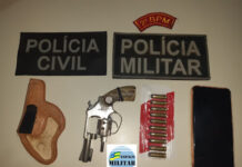 DELEGADO FÁBIO ALAN NA ÁREA: OPERAÇÃO CONJUNTA DO 2º BATALHÃO E POLÍCIA CIVIL, PRENDE HOMEM POR PORTE ILEGAL DE ARMA DE FOGO E COMÉRCIO DE MUNIÇÕES EM AMPARO DO SÃO FRANCISCO.