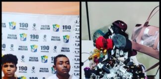 A casa caiu. Militares do 6°Batalhão (Estância) prenderam a dupla de ladrões que assaltaram a loja Minas em Itaporanga.